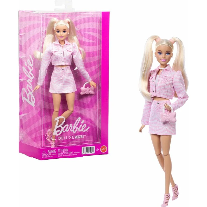 Barbie Deluxe Lyserød Denimjakke Blond Dukke
