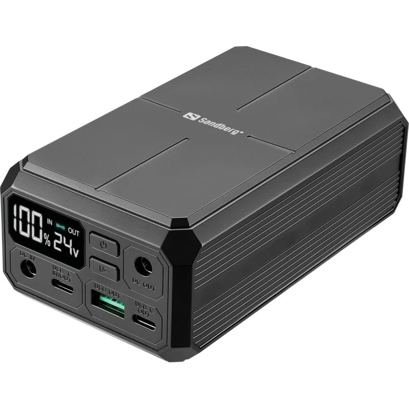 Sandberg Laptop Powerbank 27000 PD100W, Sort, 27000 mAh