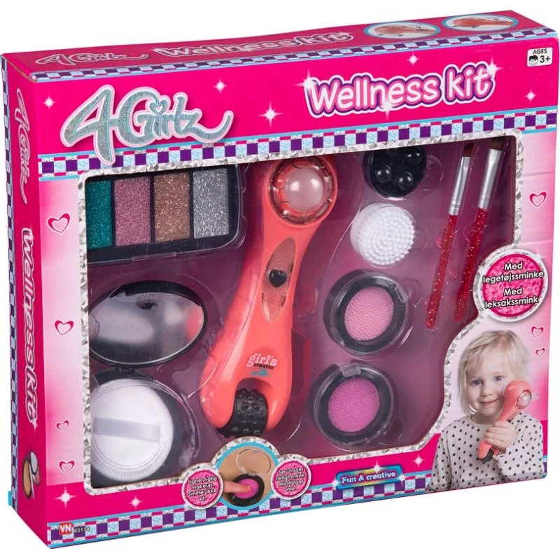 4 Girlz Wellness Kit med Ansigtssmassage & Legetøjssminke