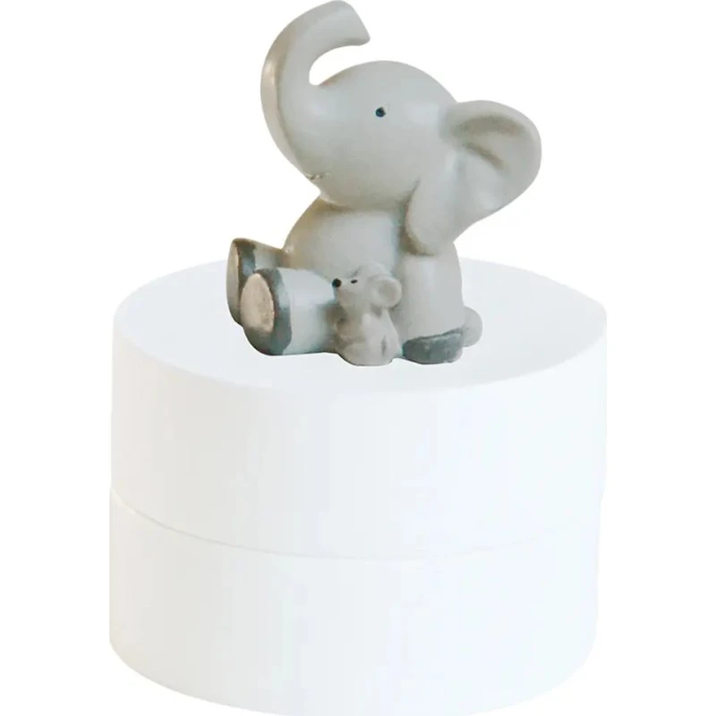 Kids By Friis - Tandæske Elefant og Mus, Håndmalet Polyresin