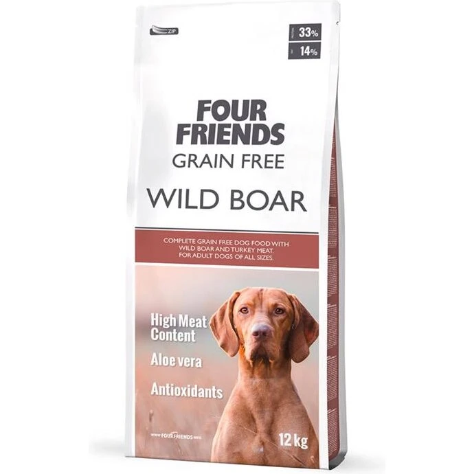 Four Friends Kornfri Tørfoder Wild Boar 12 kg