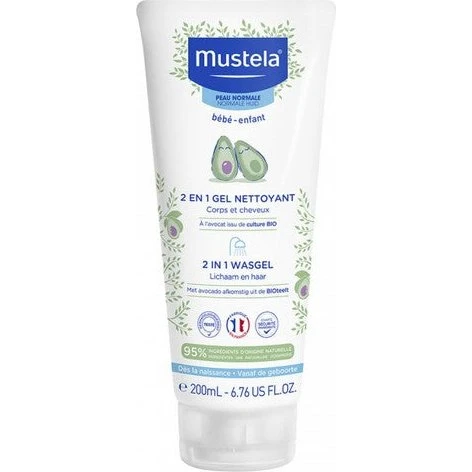 Mustela 2 in 1 Cleansing Gel med Avocado 200 ml