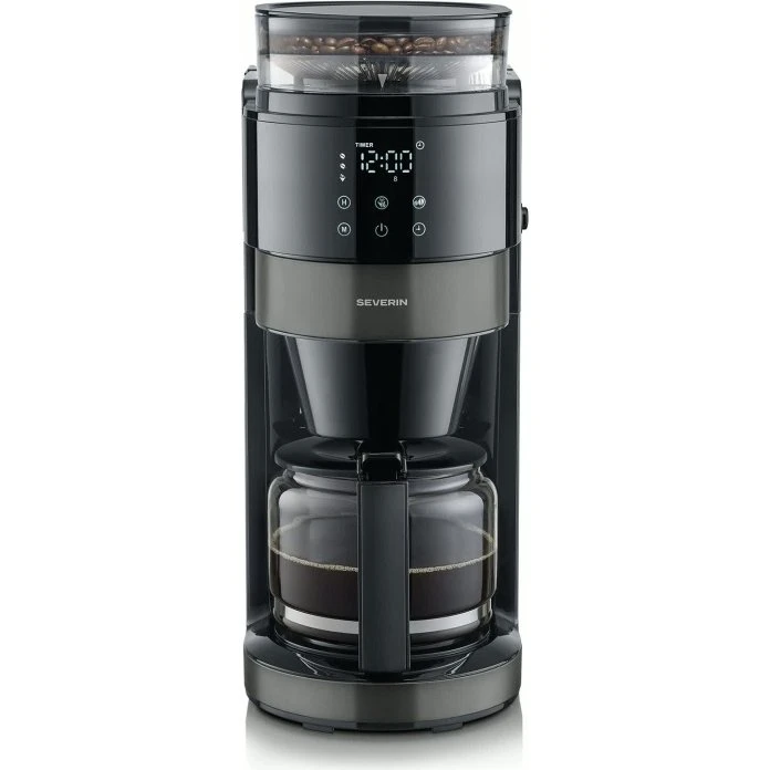 Severin KA 4830 Kaffebryggare med kvarn, mørk inox, 10 kopper
