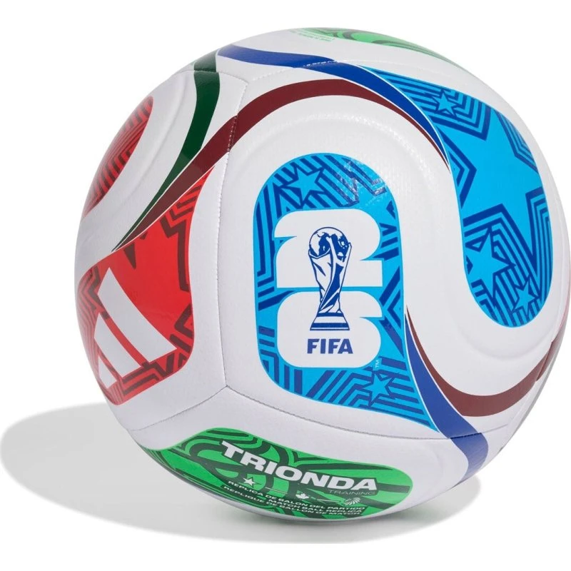 Adidas Trionda FIFA VM 2026 Træningsfodbold, Størrelse 5, Hvid/Grøn/Rød/Blå