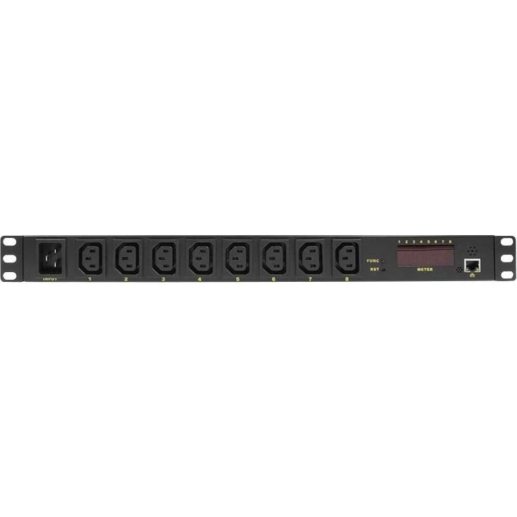 LogiLink PDU8P01 1U IP-overvåget PDU med 8 x C13, sort