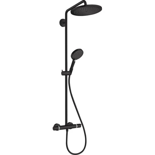 Hansgrohe Croma Select S 280 mat sort brusesystem med håndbruser