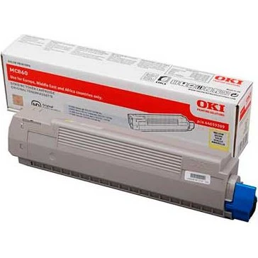 OKI 44059209 Gul Toner, 10000 Sider, Til MC860