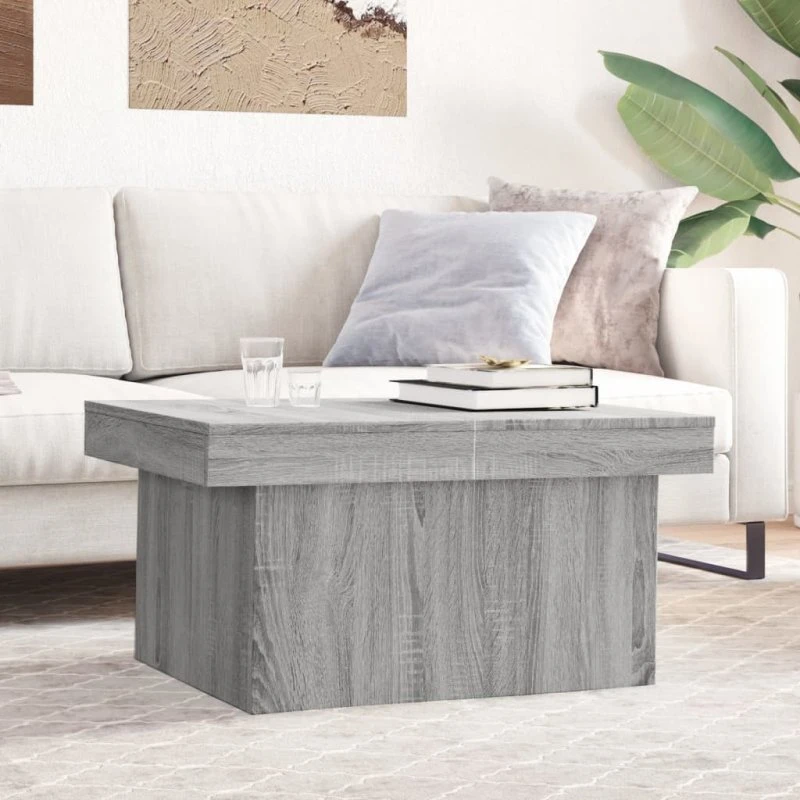 vidaXL sofabord 80x55x40 cm grå sonoma-eg konstrueret træ