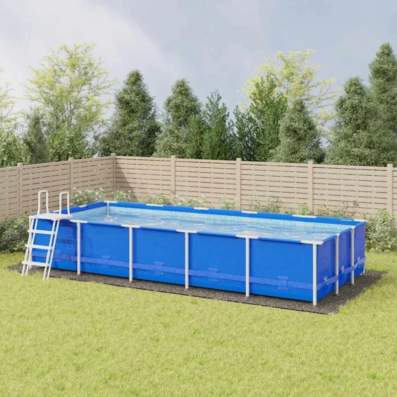 vidaXL Poolunderlag 999x500 cm lysegrå polyester-geotekstil