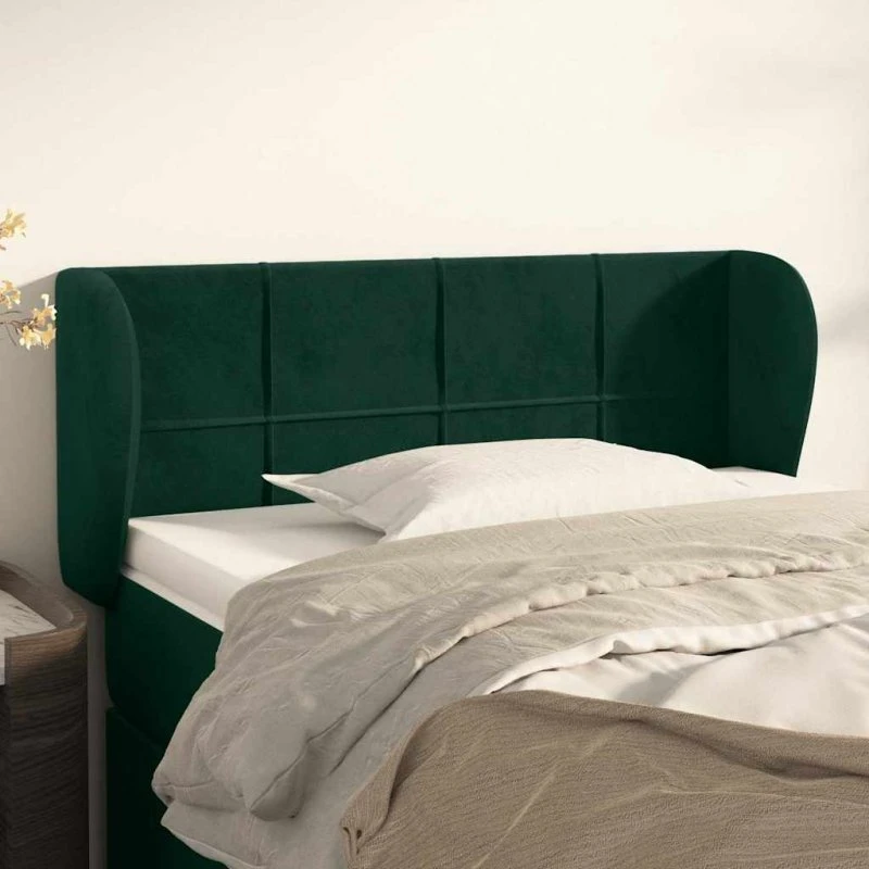 vidaXL Sengegavl med Kanter 103x23x78/88 cm, Mørkegrøn