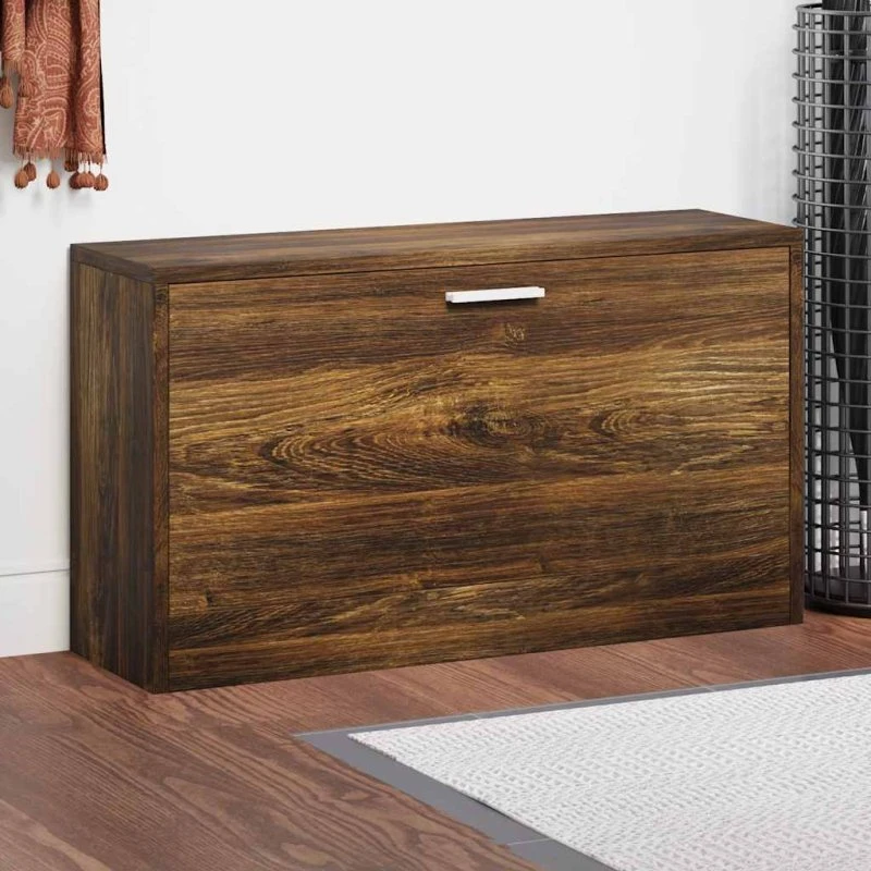 vidaXL Skobænk 80x24x45 cm røget egetræ