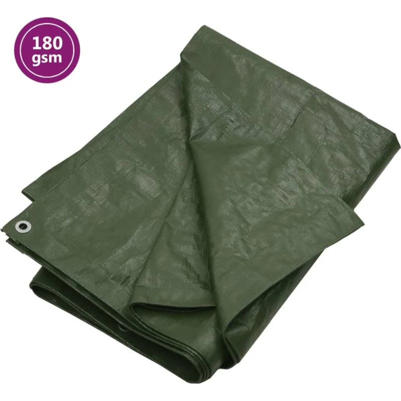 vidaXL 3x6 m grøn presenning 180 g/m² HDPE