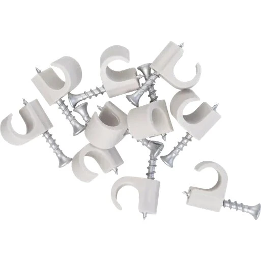 E-LINE Skrueclips rund 14-18 mm, grå 10 stk