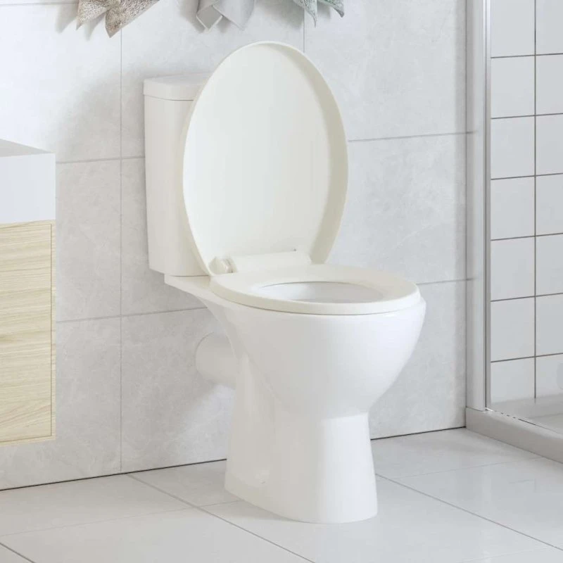 vidaXL Toiletsæde hvid med soft-close og quick release