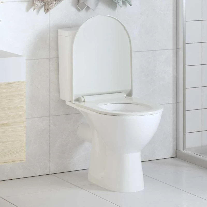 vidaXL Soft Close Toiletsæde med Quick Release, Hvid, 46 x 36,5 cm