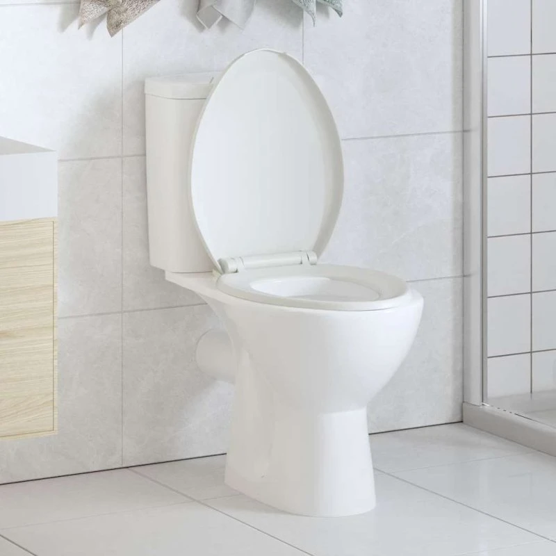 vidaXL Toiletsæde hvid med soft-close og quick release