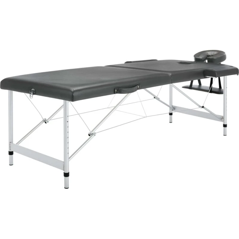 vidaXL 2-zoners massagebord med aluminiumsstel, 186x68 cm, antracitgrå