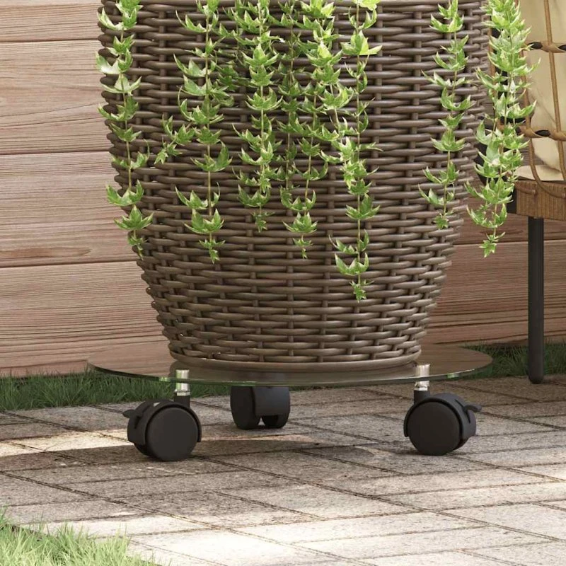 vidaXL 2 stk. plantevogne runde hærdet glas 28 cm