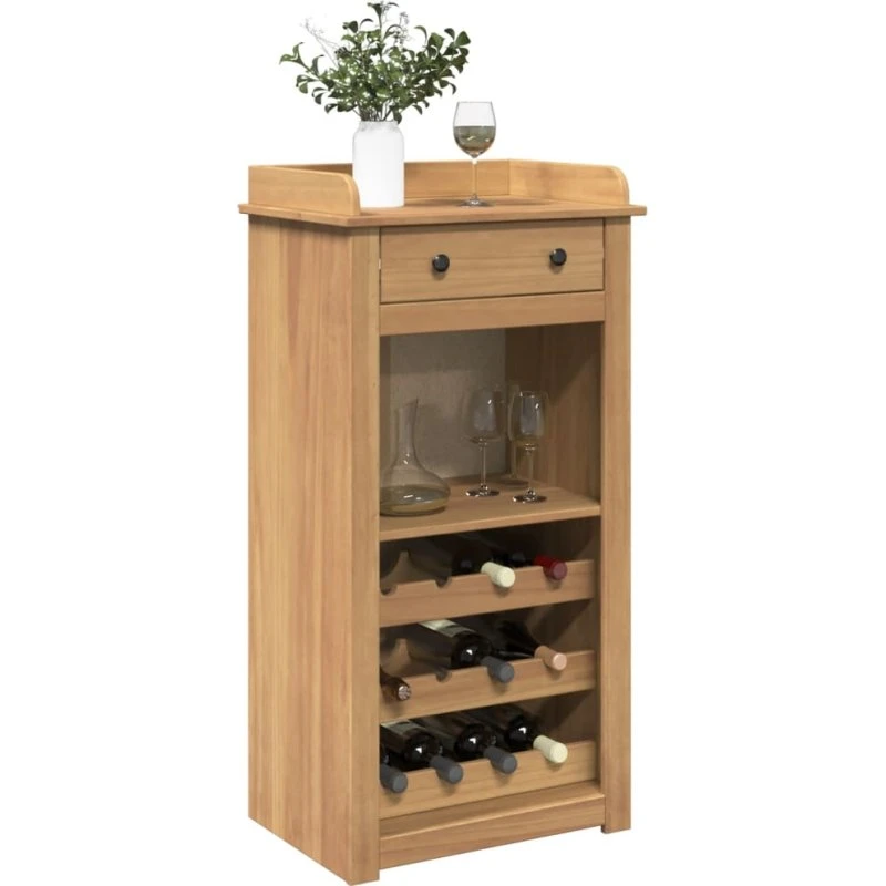 vidaXL Vinskab Panama 57x40x111,5 cm massivt fyrretræ
