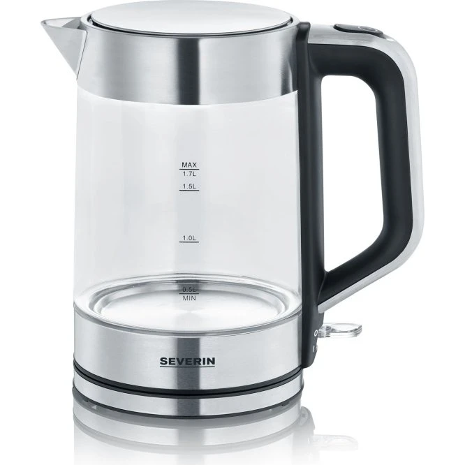Severin Glasvattenkokare 1,7L WK3420, 2200W, Glass/Brushed Stainless Steel
