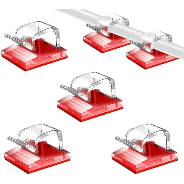 INF Selvklæbende kabelholder 50-pak, gennemsigtig (op til 7 mm)