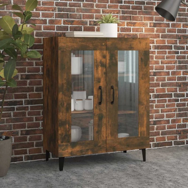 vidaXL Skænk 69,5x34x90 cm røget egetræsfarve konstrueret træ
