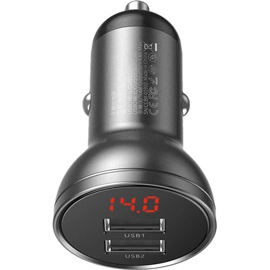 Baseus VCBXA Bilstrømsadapter 24W, 2 USB