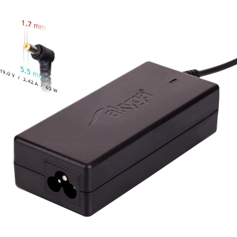 Akyga AK-ND-06 65W 19V strømforsyning til Acer - sort