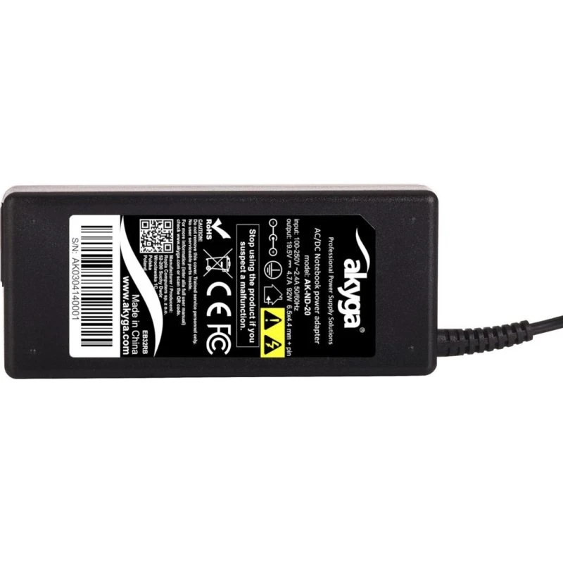 Akyga AK-ND-20 92 W laptop-strømforsyning, sort
