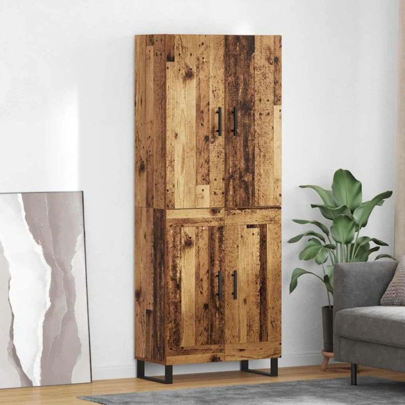 vidaXL Highboard 2 stk Gammelt Træ 69,5 x 34 x 180 cm