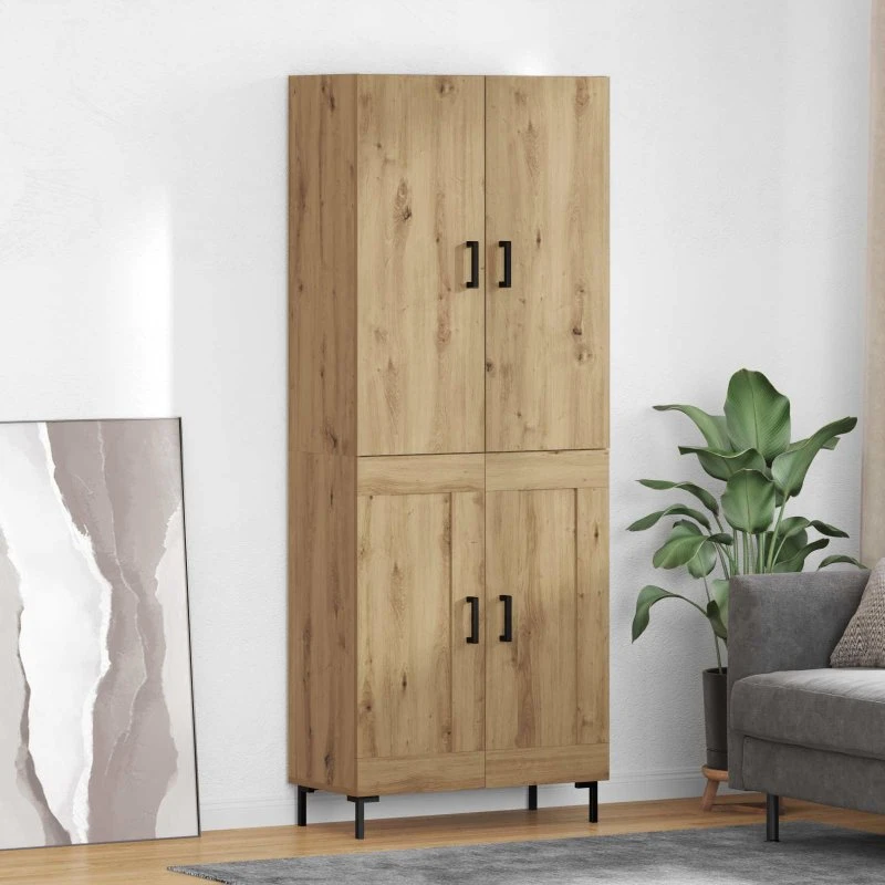 vidaXL Artisan Egetræ Highboard 69,5 x 34 x 180 cm