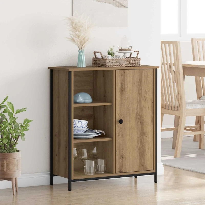 vidaXL Sideboard Artisan Egetræ 70 x 30 x 80 cm