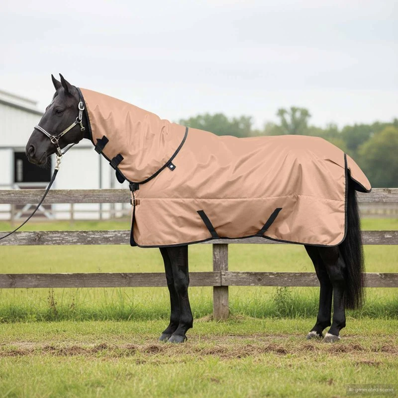 vidaXL Hestetæppe Cappuccino 105 cm, Polyester