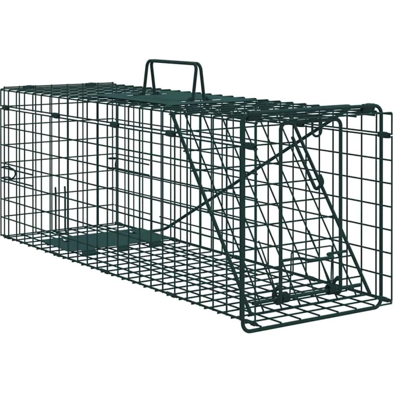vidaXL Dyrfælde Grøn 61 x 20 x 21,5 cm Stål