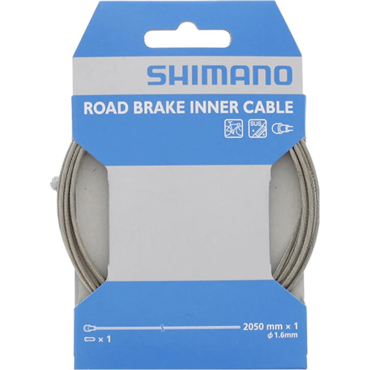 Shimano Bremsewire 1,6 mm x 2050 mm – Rustfrit stål (landevej)