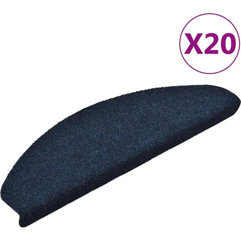 vidaXL Trappemåtter Selvklæbende 20 stk. 65x21x4 cm Marineblå