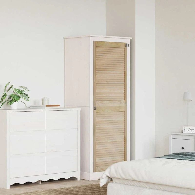 vidaXL Skabsdør Naturfarvet 170 x 59,5 cm Massivt Fyrretræ