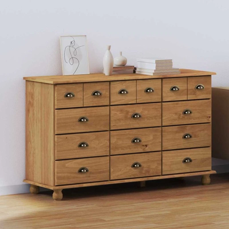 vidaXL Skuffeskab ASKIM Brun 79 x 40 x 133,5 cm