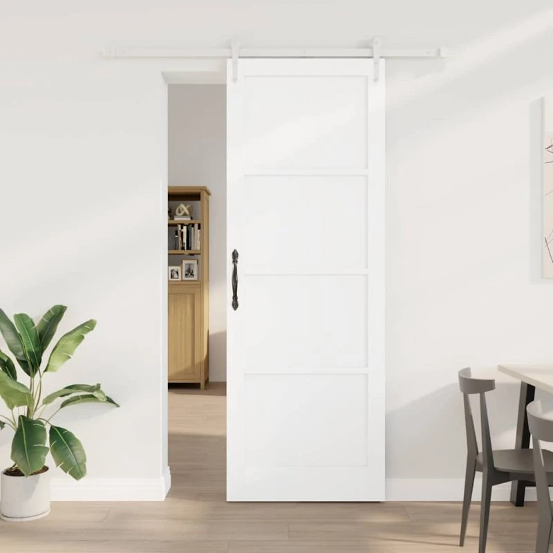 vidaXL Skydedør ORKDAL Hvid 83 x 232 cm Fyrretræ