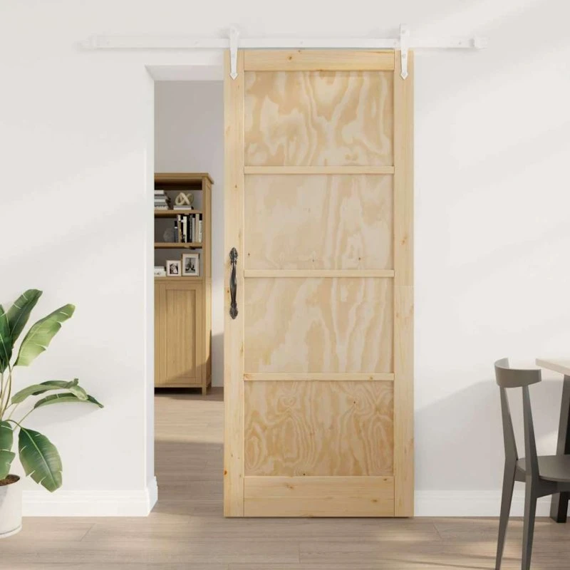vidaXL Skydedør ORKDAL Brun 86 x 211 cm Fyrretræ