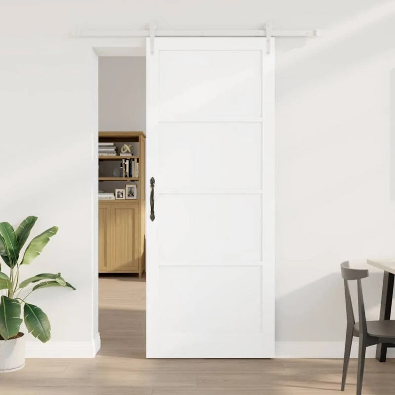 vidaXL ORKDAL Skydedør Hvid 93 x 232 cm Fyrretræ