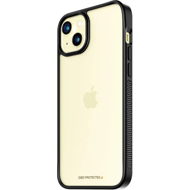 PanzerGlass ClearCase med D3O - iPhone 15 Plus, transparent med sort ramme