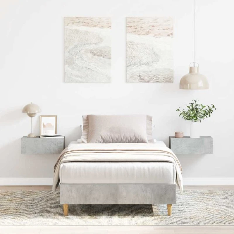 vidaXL sengestel 90x190 cm konstrueret træ betongrå