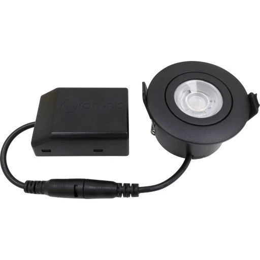 Nordtronic Low Profile Flexible indbygningsspot, 5,5 cm, sort, 3000K