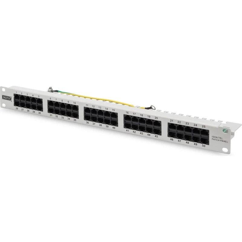 Digitus CAT 3 ISDN Patchpanel 50-port, 1U, grå