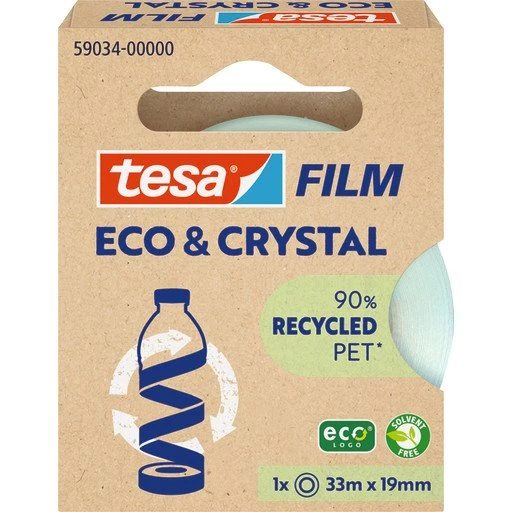 tesa Film Eco & Crystal Kontortape 19 mm x 33 m, 10 stk