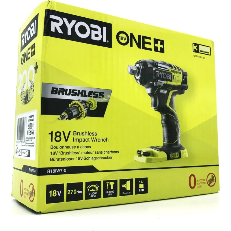RYOBI R18IW7-0 Slagnøgle 18V 1/2" 270 Nm (uden batteri)