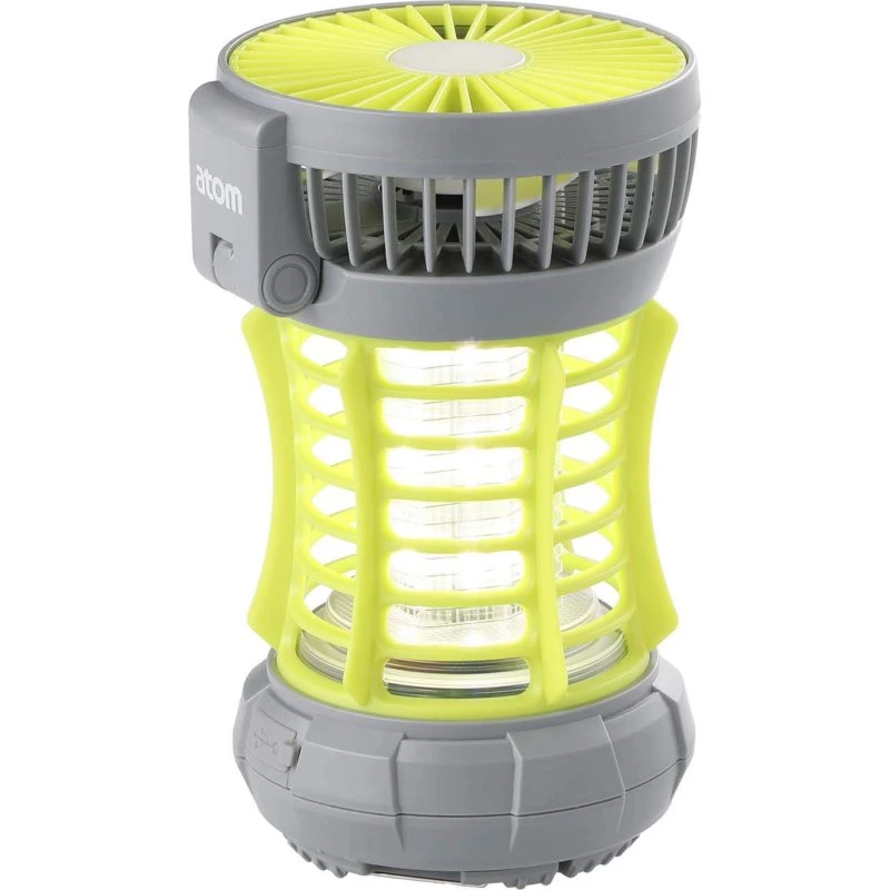 Atom 3-i-1 Campinglygte med Myggefælde og Ventilator – 300lm