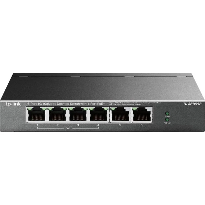 TP-Link TL-SF1006P 6-porte PoE+ switch, sort