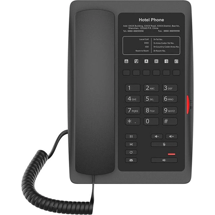 Fanvil H3 Hotel IP-Telefon med Kablet Håndsæt, Sort